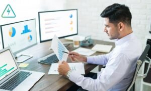 Empresario con costos energéticos
